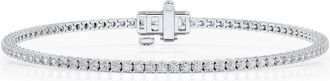 Grown Brilliance 2 Carat Round Lab Grown Diamond Tennis Bracelet in 14K White Gold, Size 7 Inches, F Color, VS2 Clarity