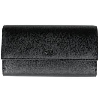 Dior Gray Leather Long Wallet (Bi-Fold) (Pre-Owned)