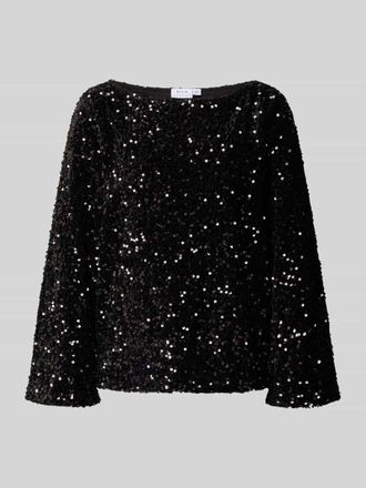 Vila Blusenshirt mit Paillettenbesatz Modell FAITH in Black, Gr&ouml;&szlig;e XS