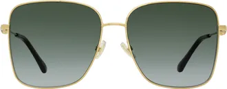 Jimmy Choo London Hester Pearl-Embellished Square Sunglasses - Gold