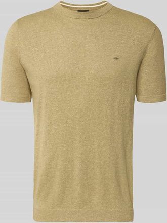 Fynch-Hatton Fynch-Hatton Regular Fit T-Shirt mit Leinen-Anteil in Strick-Optik in Hellgruen, Gr&ouml;&szlig;e 3XL