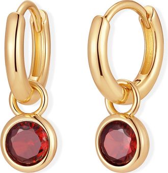 Brook & York Matilda Birthstone Huggie Hoop Earrings in Gold/jan at Nordstrom