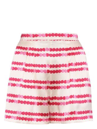 Eres Ador&eacute;e heart-print silk shorts - Pink