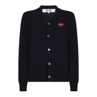 Comme Des Gar&ccedil;ons V-Neck Cardigan - female - Comme des Gar&ccedil;ons Play - Cardigans - Blue - XS - Knitwear