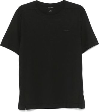 Calvin Klein rubberised-logo T-shirt - men - Polyester/Elastane - L - Black