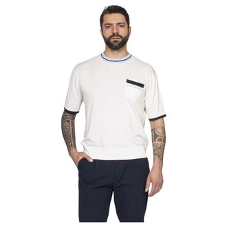 Paolo Pecora T-Shirts, male, White, Size: XL T-shirt Girocollo In Seta 1102