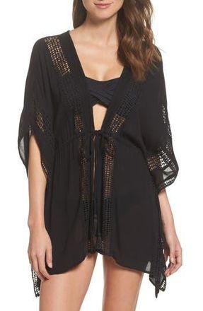 Elan Crochet Cover-Up Tunic in Black at Nordstrom Rack, Size Medium