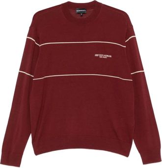 Emporio Armani striped sweater - men - Virgin Wool - M - Red