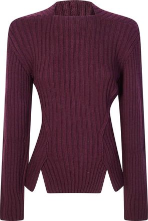 Victoria Beckham Rib Jumper Side Slit Ribbed Sweater