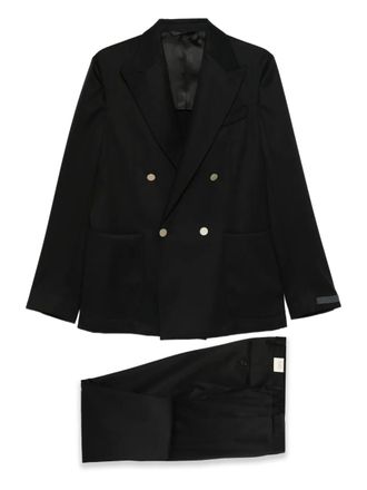 BRIGLIA 1949 Bolgheri wool double-breasted suits - Black