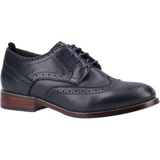 Hush Puppies Natalia Leather Womens Navy Brogues Shoes - Size UK 4