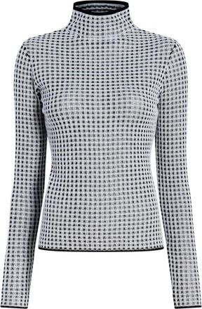 Proenza Schouler Zella check high-neck top