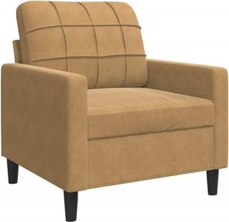 vidaXL Sillón de terciopelo marrón 60 cm Vidaxl