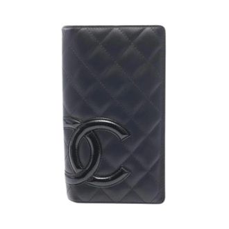 Chanel Pre-owned Wallets, female, Black, Size: ONE SIZE Pre-owned Cambon Line Leather Long Bifold Wallet