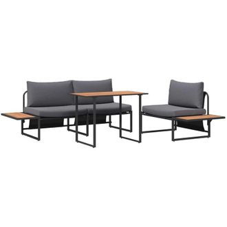 vidaXL Conjunto De Comedor De Jard&iacute;n 3 Pcs Antracita Acero Vidaxl