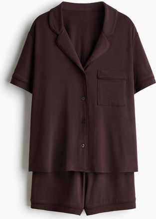 H&M Shorty aus Viskosegemisch - Dunkelbraun