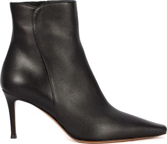 Roberto Festa Milano Zwarte Su&egrave;de Puntige Neus Enkellaarzen - Dames - Laarzen met Hak - Zwart - 37 EU - Su&egrave;de - Schoenen
