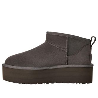 UGG (WMNS) UGG Classic Ultra Mini Platform Boots Charcoal Grey 1135092-CHRC