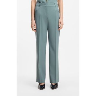 BOSS Tilda Pleat Wide Leg Pants in Reef at Nordstrom, Size 16