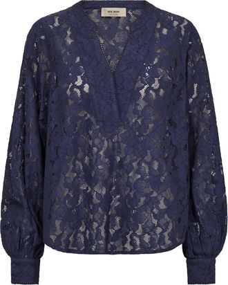 Mos Mosh Blouses - Dames - Blouses - Blauw - S - Overhemden