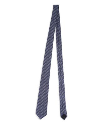 Gucci Horsebit silk jacquard tie - men - Silk - One Size - Blue