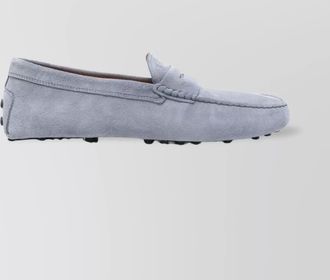 Tod's suede penny loafer rubber sole