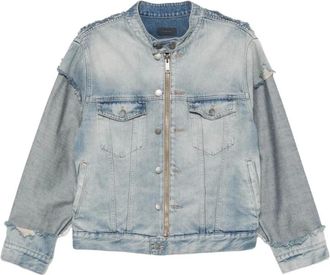 Haikure Jassen, Heren, Blauw, S, Denim, Denim Jack met Panelen