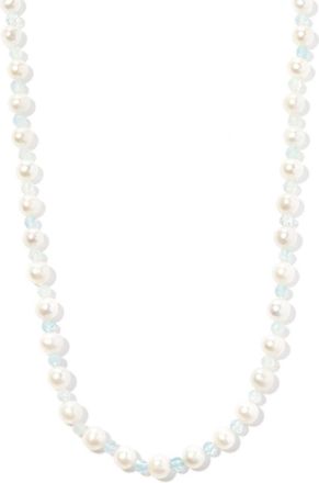 Hatton Labs Sterling Silver Pearl Necklace - Mens - Silver