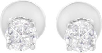 House of Brilliance 14K White Gold 1/2 Cttw Pie-Cut Diamond Solitaire Stud Earrings at Nordstrom