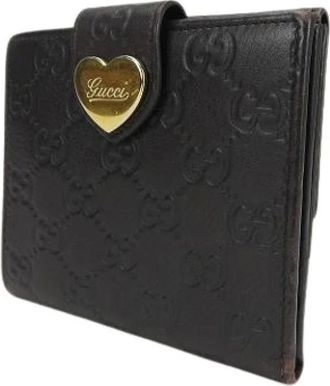 Gucci Pre-owned Wallets, female, Brown, Size: ONE SIZE Pre-owned Leather Wallet