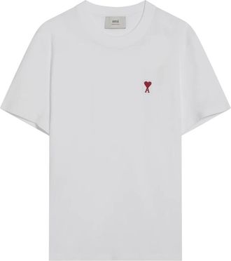Ami Korte mouwen ronde hals T-shirt - Heren - T-shirts - Wit - S - Tops