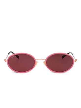 Gucci oval-frame sunglasses - unisex - Acetate/Metal - 52 - Pink