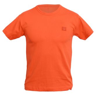Acne Studios Logo-Patch T-Shirt in Orange Cotton