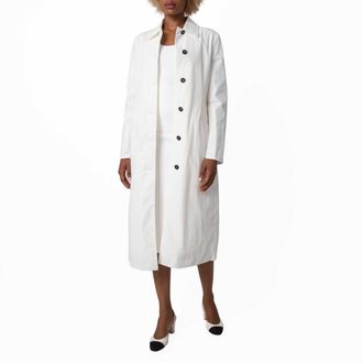 Ferragamo Ferragamo Womens Bright White Single-Breasted Dust Coat