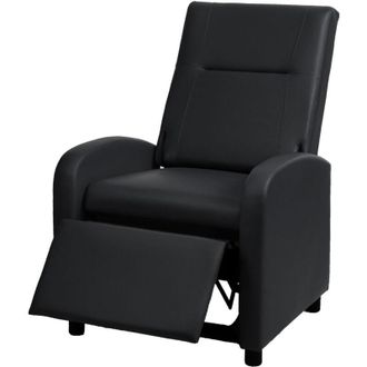 Hhg Poltrona relax reclinabile tv 660 regolabile ecopelle 75x70x99cm nero