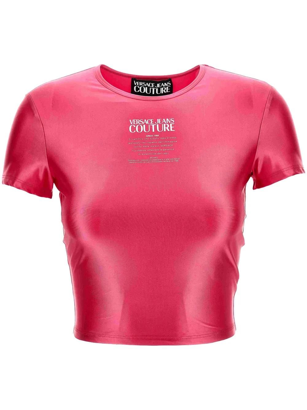 Tシャツ・カットソー VERSACE JEANS COUTURE Woman T-Shirt Pink 78HAHE05CJ00E 494 22578624_52674693_1000.jpg