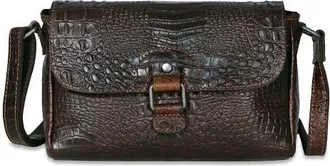 Jack Georges Hornback Croco Emma Petite Crossbody Bag in Brown at Nordstrom