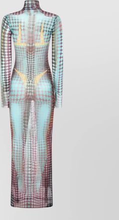 Jean Paul Gaultier knee length dress geometric sheer pattern