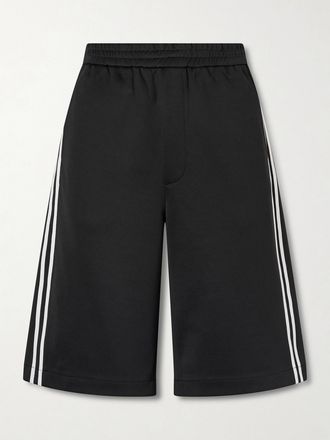 Tibi Shorts In Jersey Con Righe Active - Nero