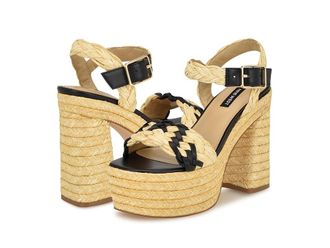 Nine West Jolane Womens Sandals Light Natural/Black : 7.5 M, Rubber/Synthetic