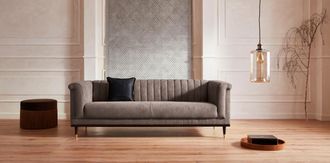 HOME AFFAIRE 3-Sitzer »Chamby« mit Holzrahmen unten und Steppung im Lehnenbereich