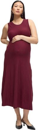 Ingrid & Isabel Maternity Striped Sleeveless Sweater Dress in Fig/berry at Nordstrom, Size X-Small
