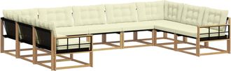vidaXL Conjunto De Sof&aacute;s De Exterior 9 Uds. Blanco Y Crema Vidaxl