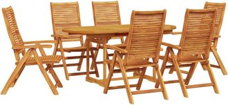 vidaXL Conjunto De Comedor De Jard&iacute;n 7 Uds. Marr&oacute;n Vidaxl
