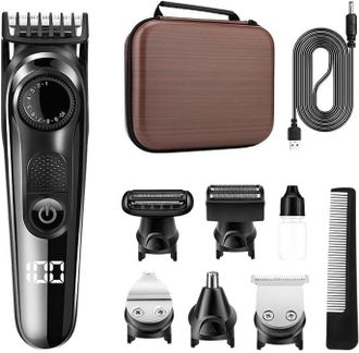 OEM Kit De Recortador De Pelo Para Hombre 5 En 1, Peluquer&iacute;a, Aparato El&eacute;ctrico, Cortadora De Pelo