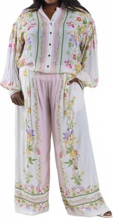 Bl^nk London Novah Wide Leg Pants - Plus In Romantic Floral