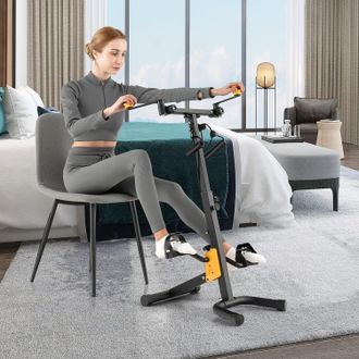 Costway Costway Pedalera Ejercitadora, Bicicleta De Ejercicio Plegable Para Manos, Brazos, Piernas Y Rodillas De Ancianos, Con Empu&ntilde;aduras, Resistencia Y Altu