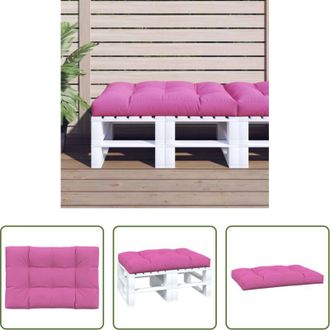 vidaXL Cuscino da giardino - Cuscino per Pallet Rosa 120x80x12 cm in Tessuto