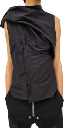 Rick Owens Island Shirt - Dames - Blouses - Zwart - M - Katoen - Overhemden