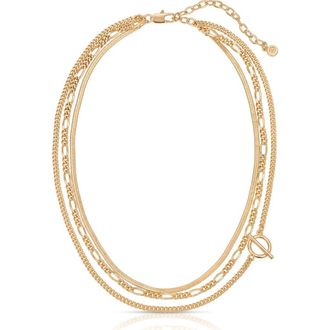 Ettika Gilded Layered Link Necklace in Gold at Nordstrom